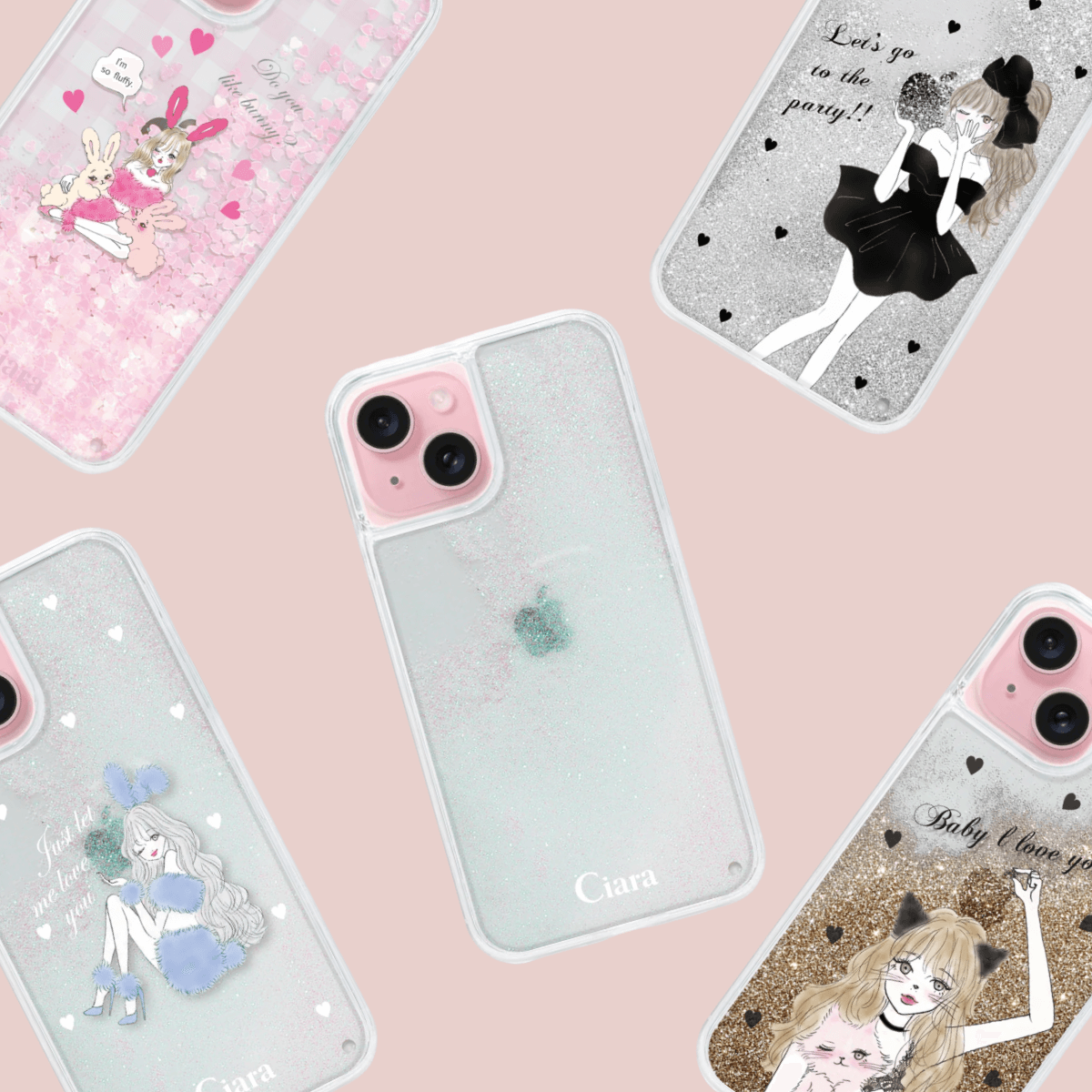 iPhone15は透明クリアラメケースがかわいい!人気のオイルイン8選