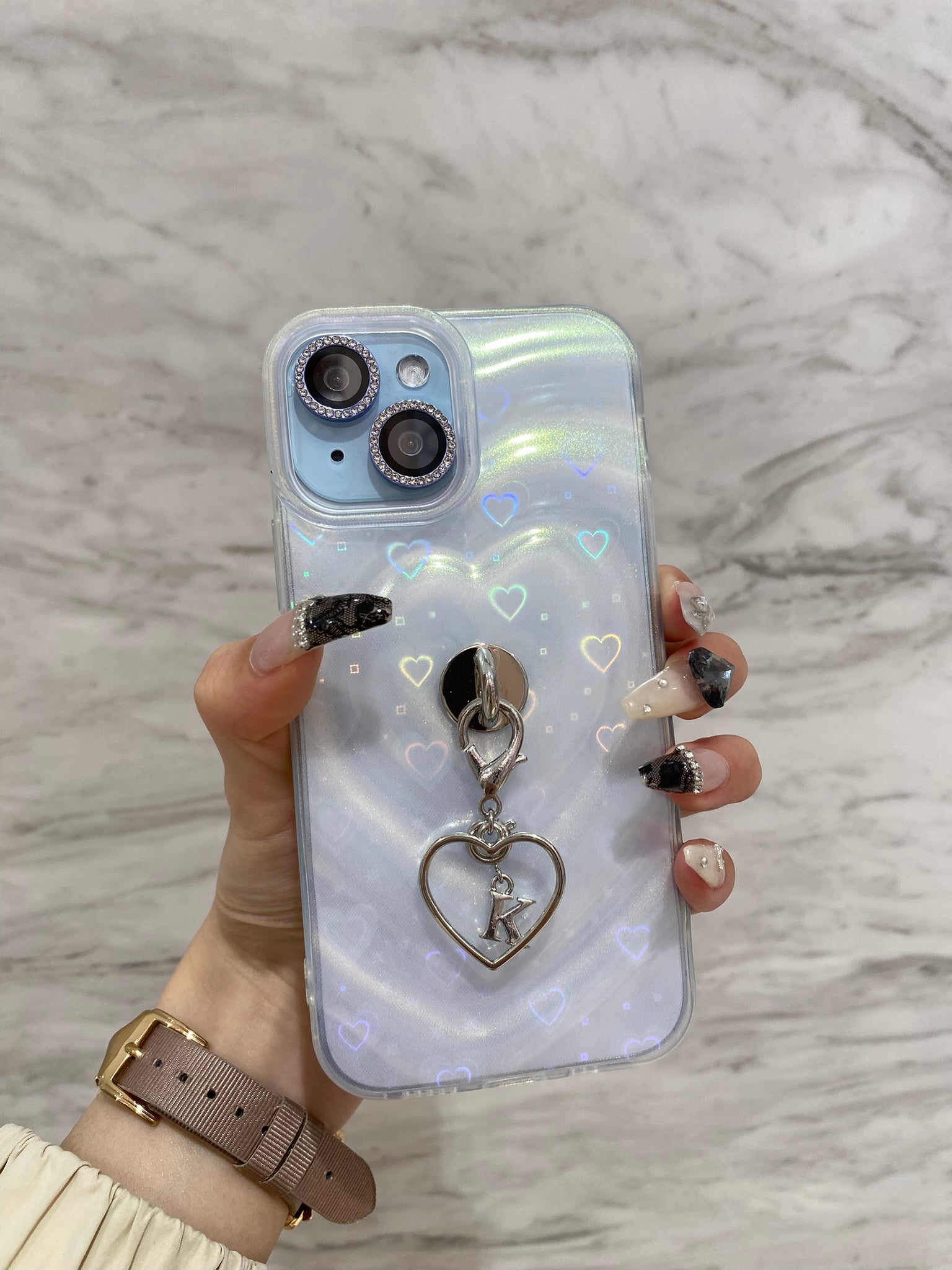 ハートウェーブフォームTPUクリアケース カスタム