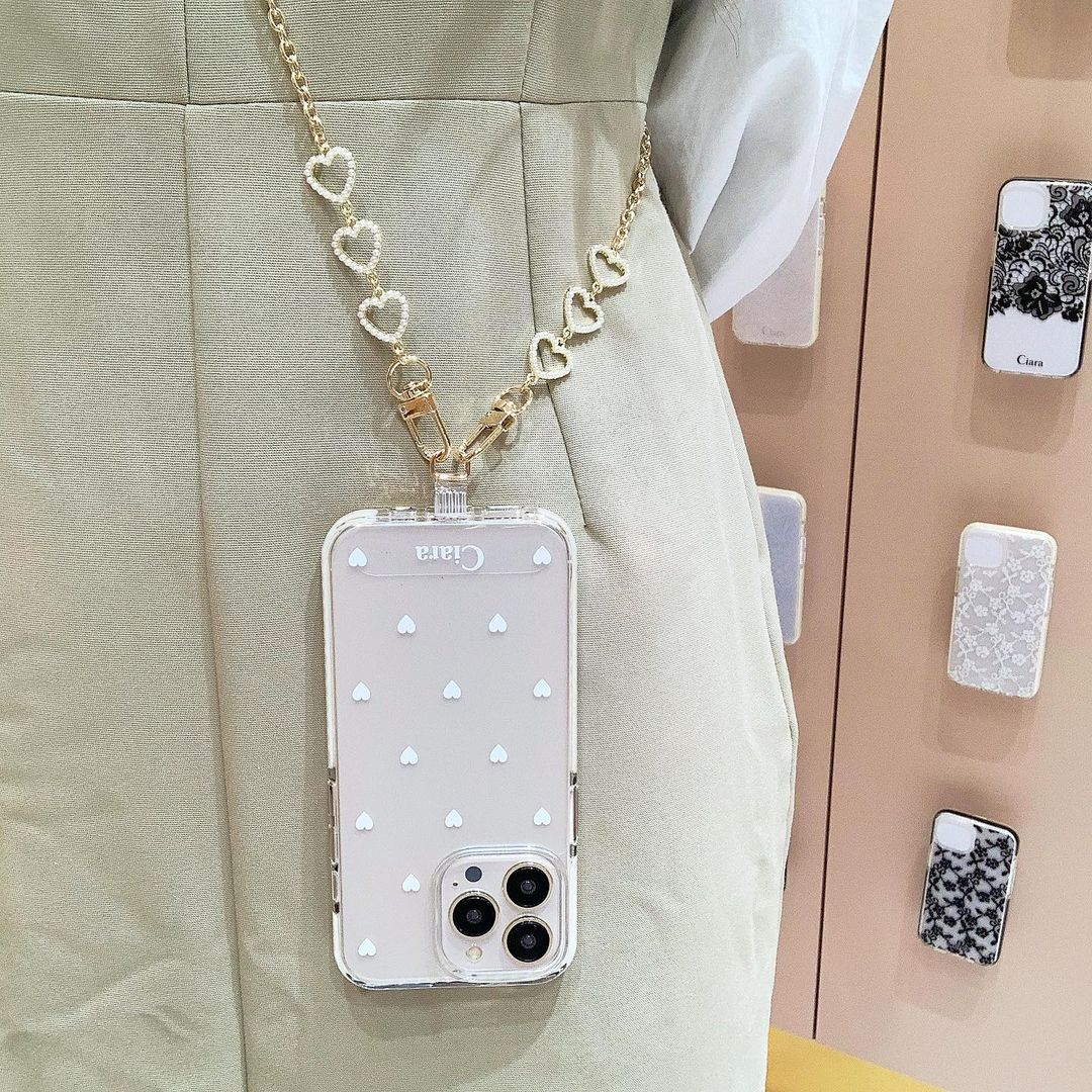 ゴールドパールハートストラップカスタム