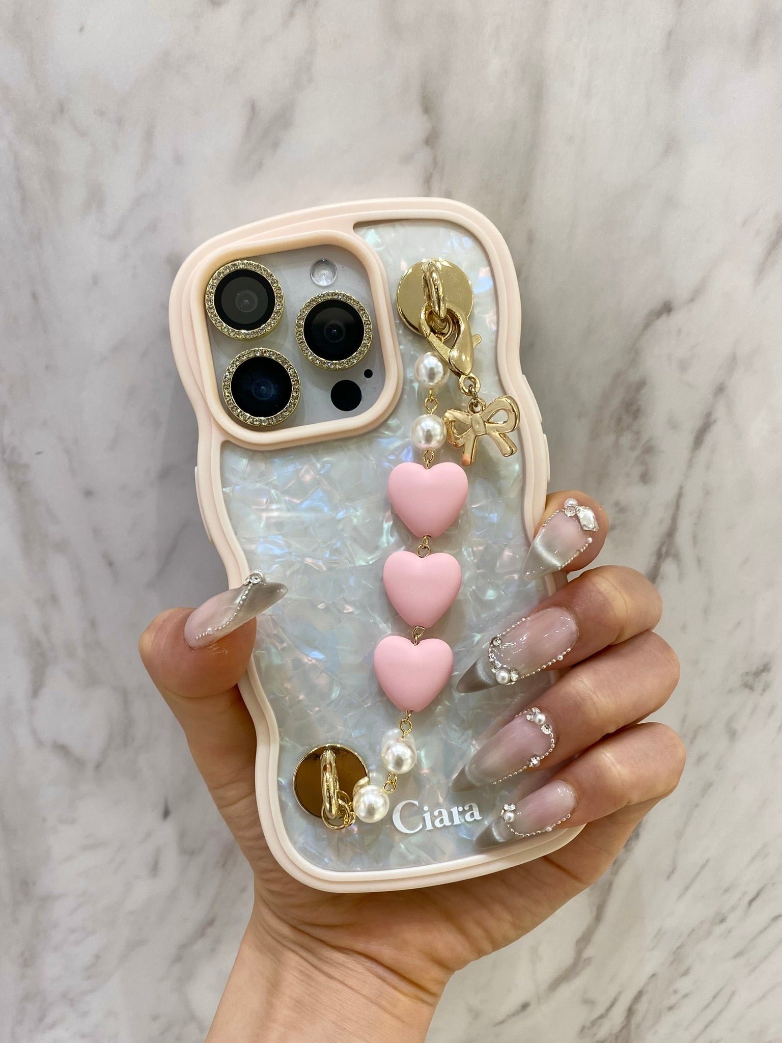 ウェーブフレームクリアロゴケースカスタム