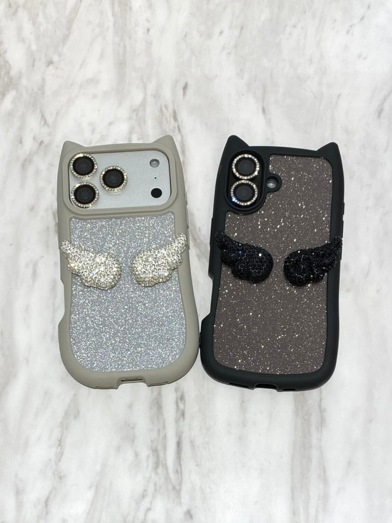 ネコミミ 耐衝撃グリップクリアケースカスタム