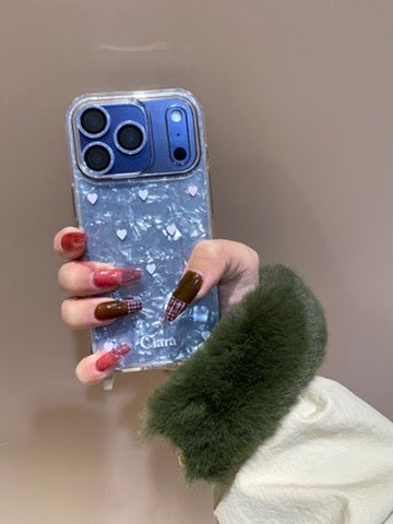 ストラップパステルハートクリアケース カスタム