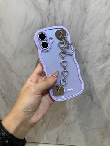 ウェーブフレームクリアロゴケースカスタム