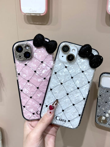 クッションバンパー 耐衝撃ハートキルティングクリアケースカスタム