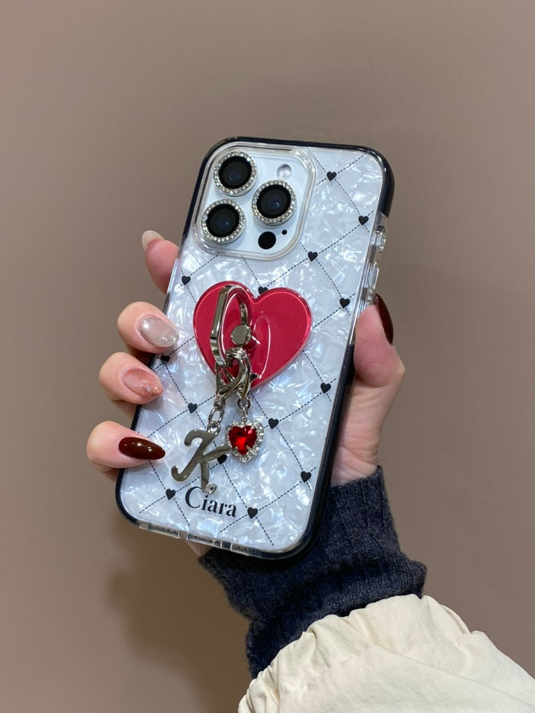 クッションバンパー耐衝撃ハートキルティングクリアケースカスタム