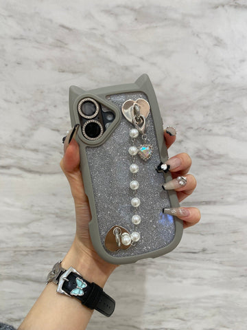 ネコミミ耐衝撃グリップクリアケースカスタム