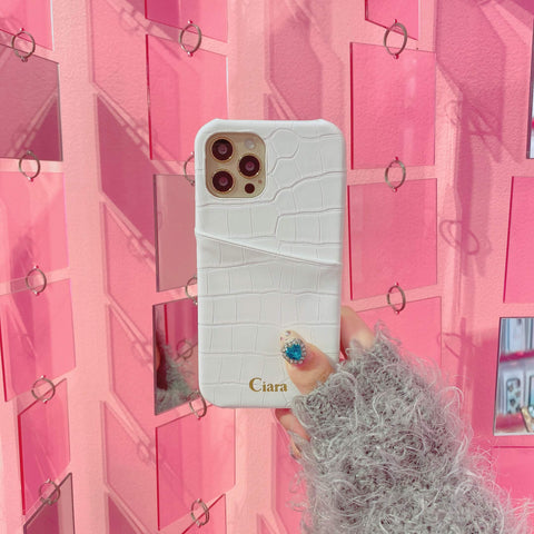 ホワイトレザーケース