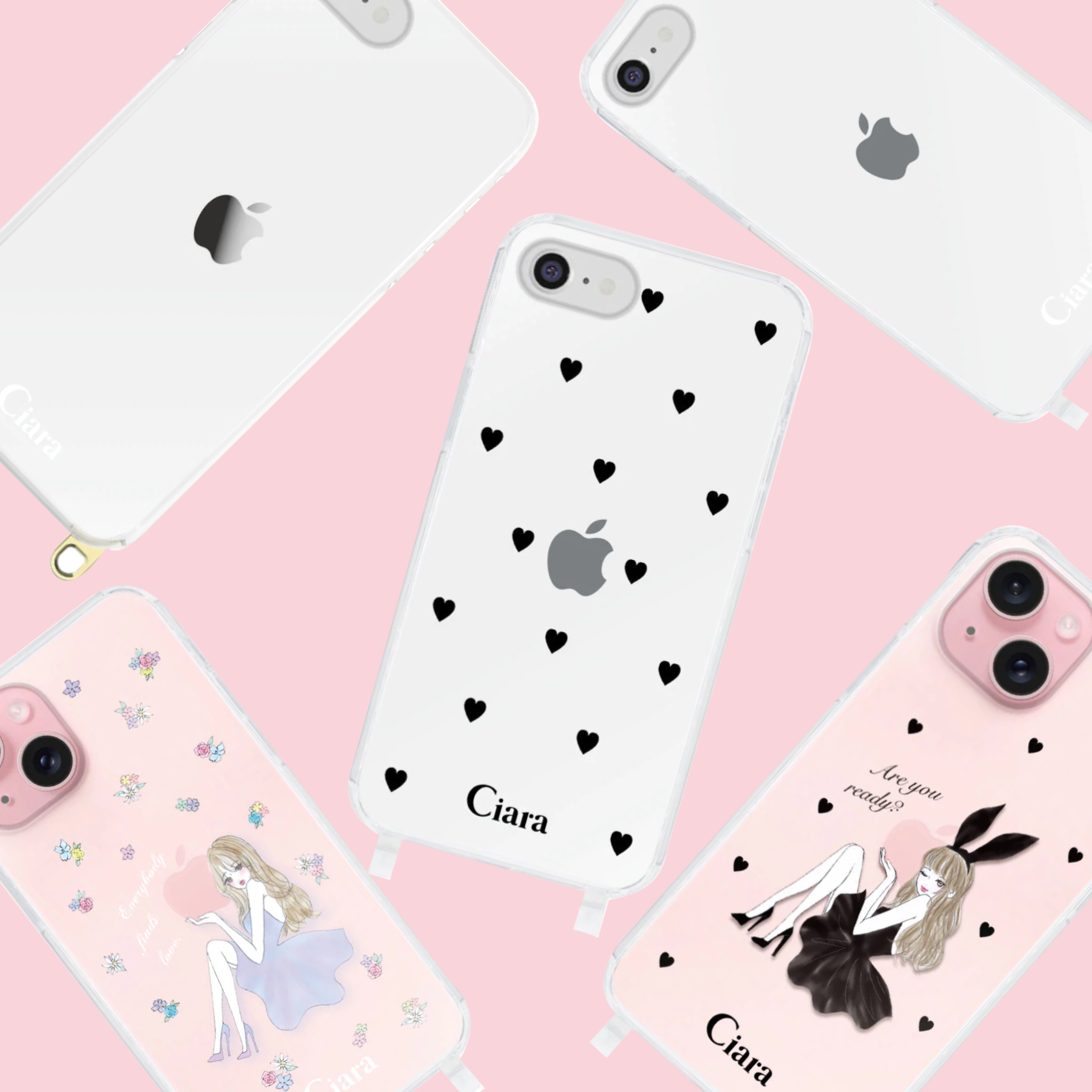 エンジェルブルーSKINNYDIP iPhone 14 ケース&ストラップセット
