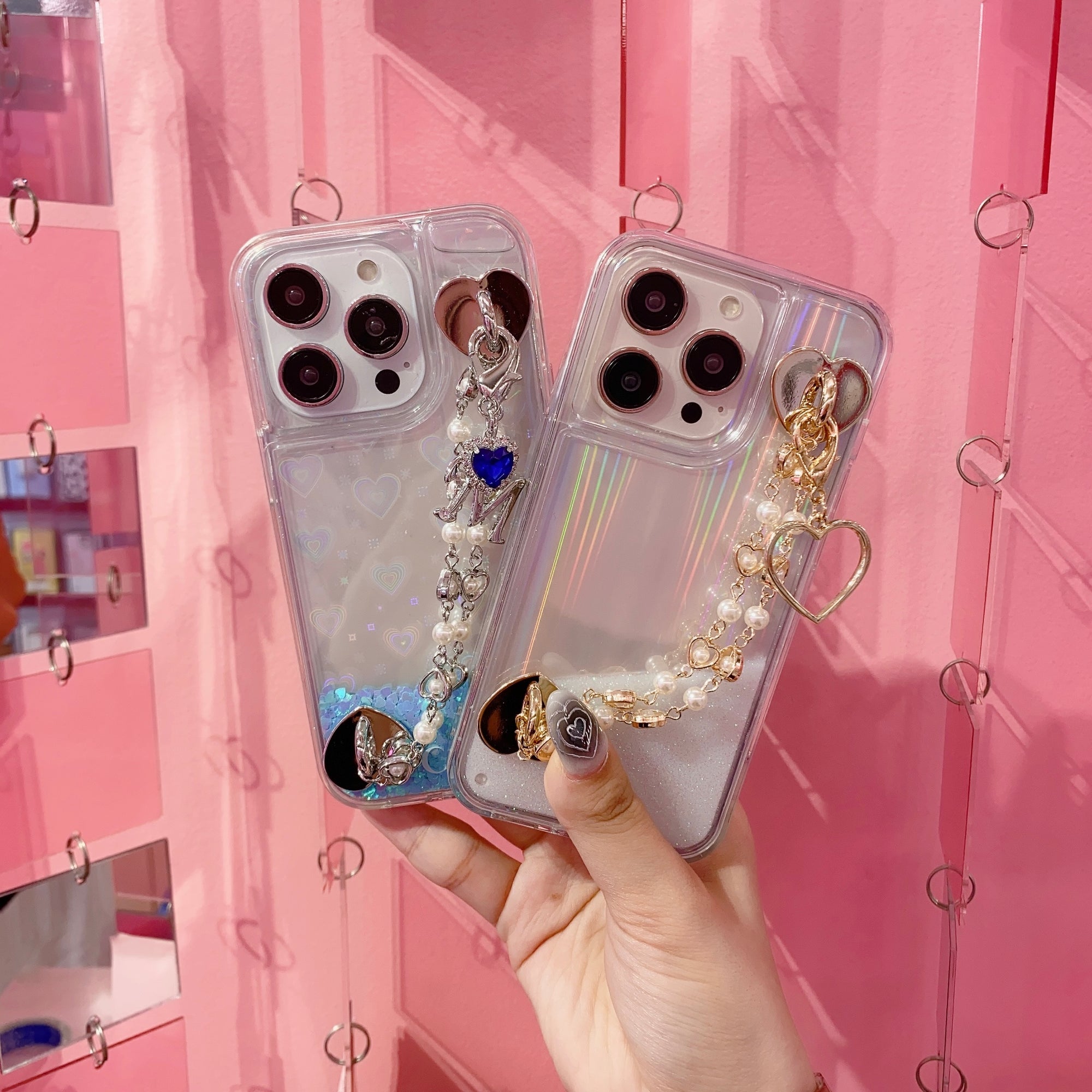 ハートパールチェーンチャームカスタム