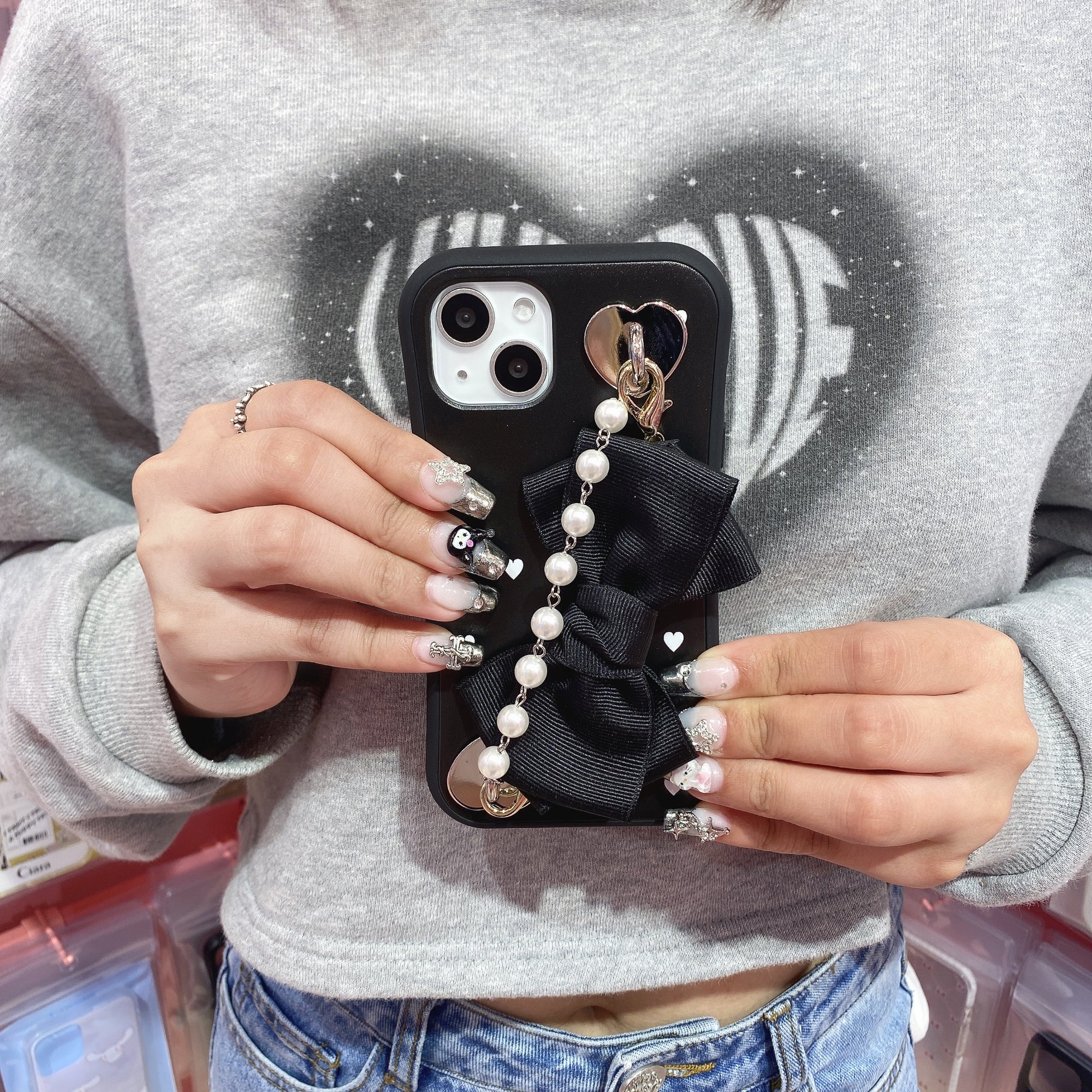 ブラックリボンチャームカスタム