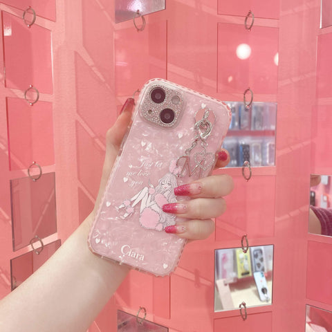 ピンクバニーケースカスタムチャーム