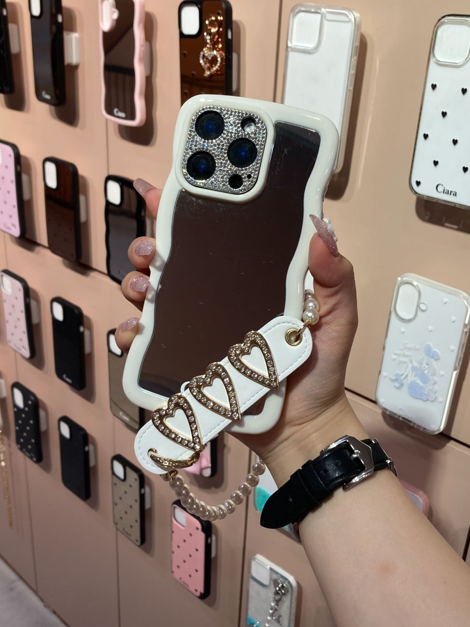 ホワイトミラーイニシャルバンドストラップカスタム