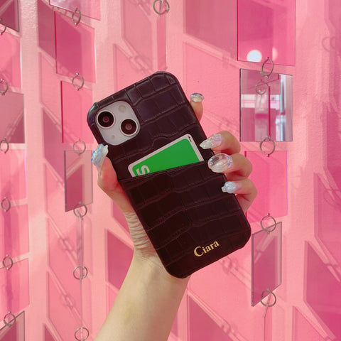 ブラッククロコレザーケース