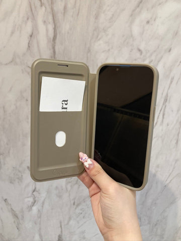 PUレザーフリップクリア手帳型ケース