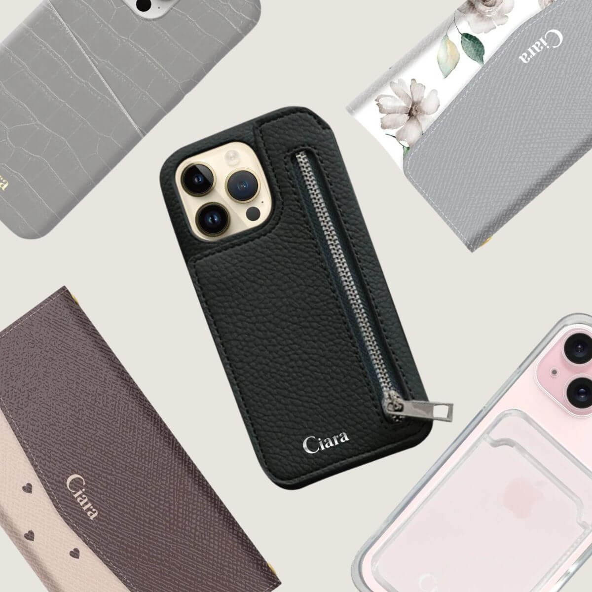 iPhone カバー　カードケース付き　グレー LooCo Official Shop / LOOF STORAGE Series iPhone 14 Pro 用