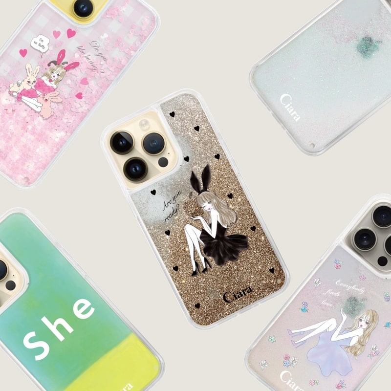 iPhoneケース・カバー グリッターオイル