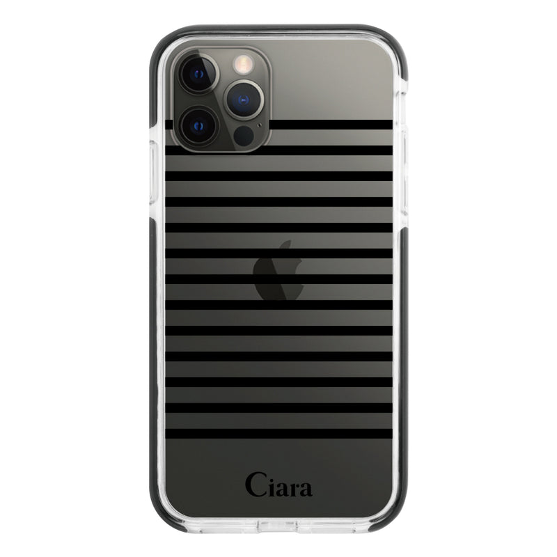 iPhoneケース クッションバンパー 耐衝撃クリアケース ボーダー