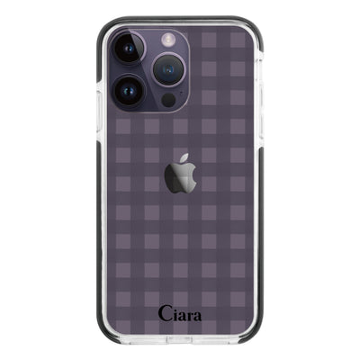 iPhoneケース クッションバンパー 耐衝撃クリアケース ギンガム