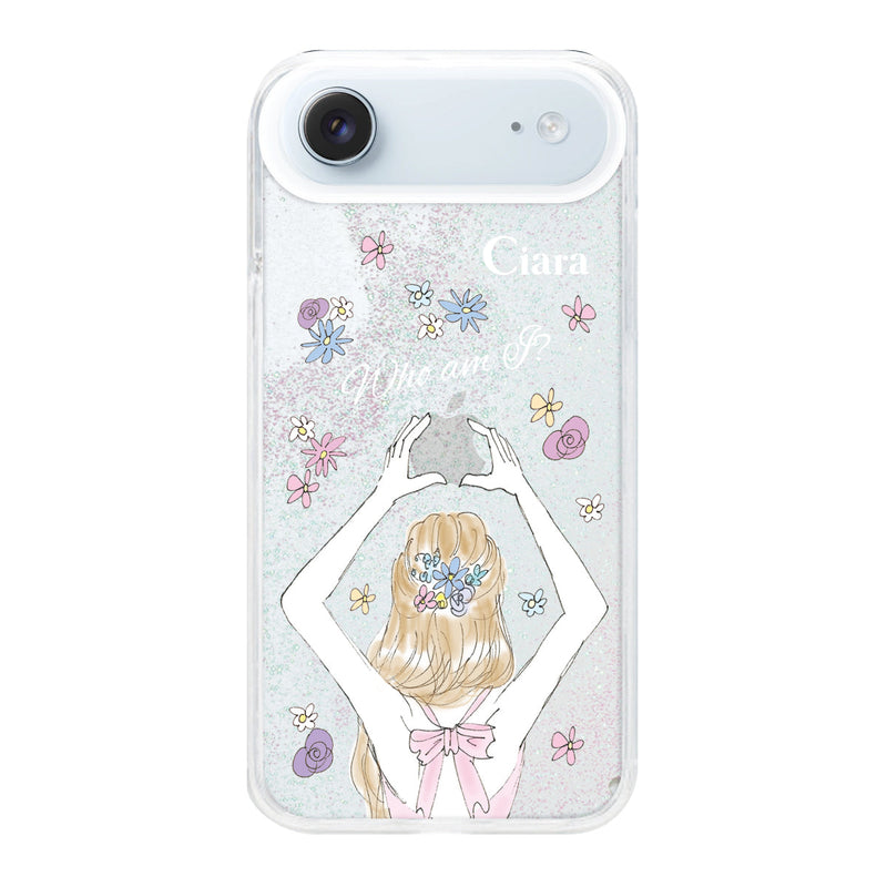iPhoneケース グリッター オイルクリアケース バックショット