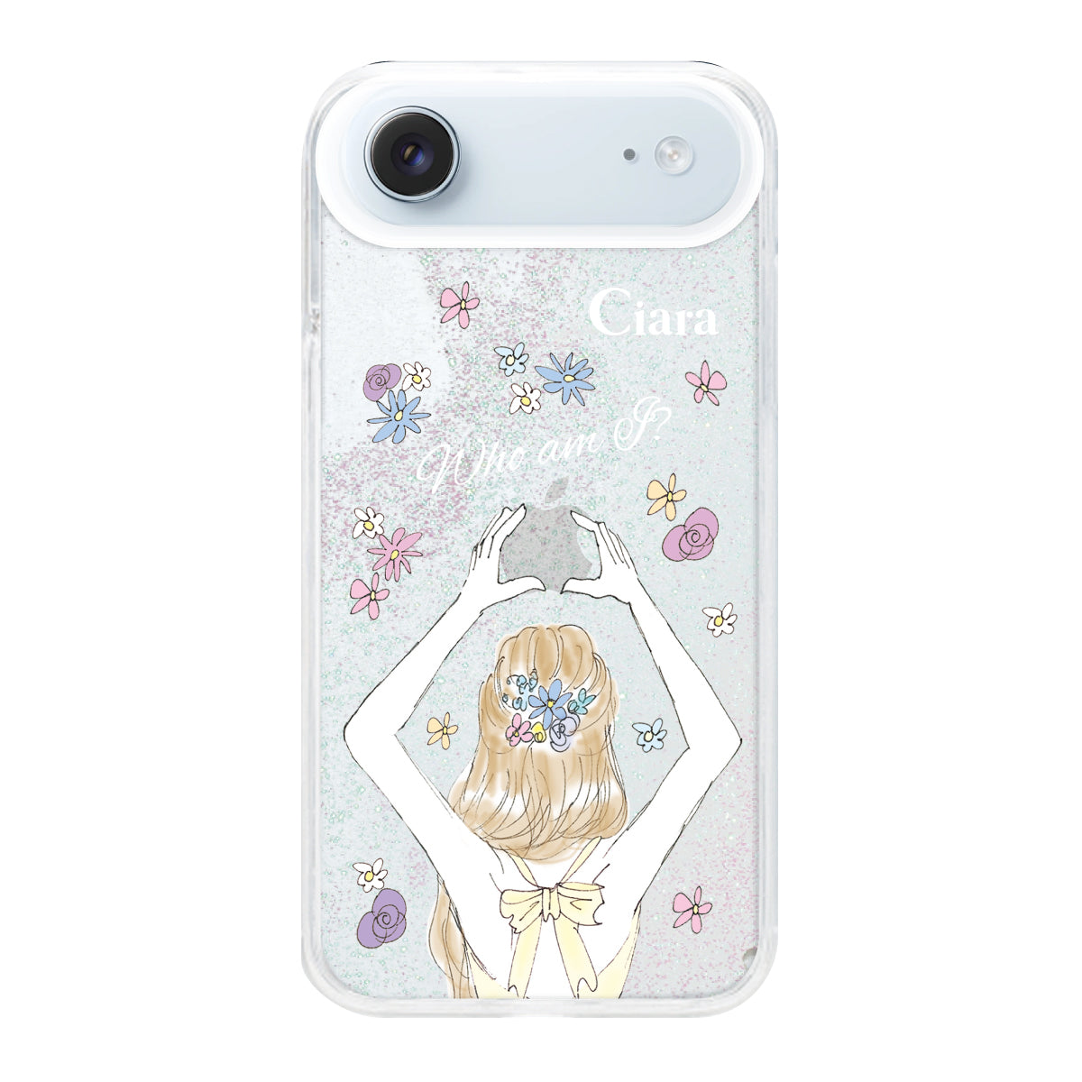 iPhoneAir グリッター オイルクリアケース バックショット イエロー