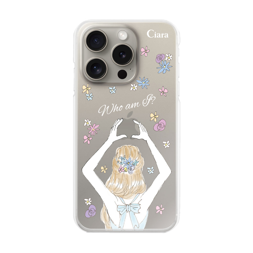 iPhone15Pro ハイブリッド クリアケース バックショット ブルー
