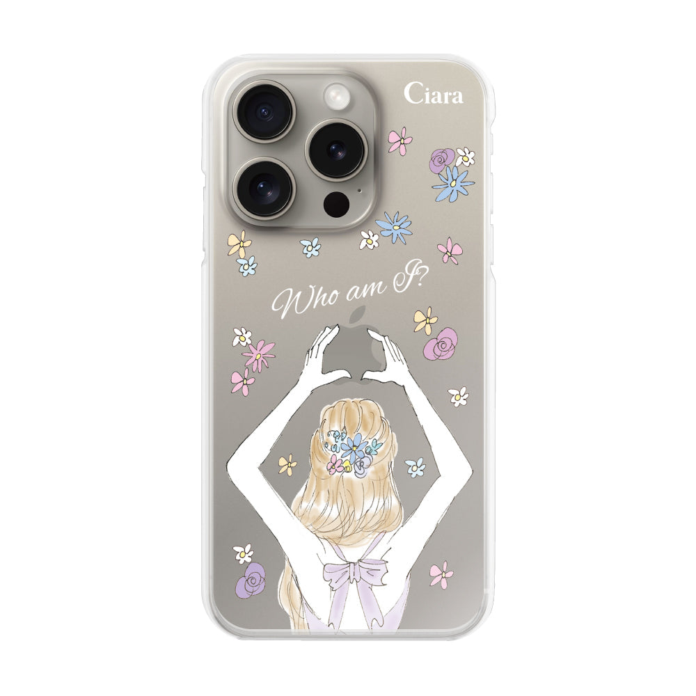 iPhone15Pro ハイブリッド クリアケース バックショット パープル