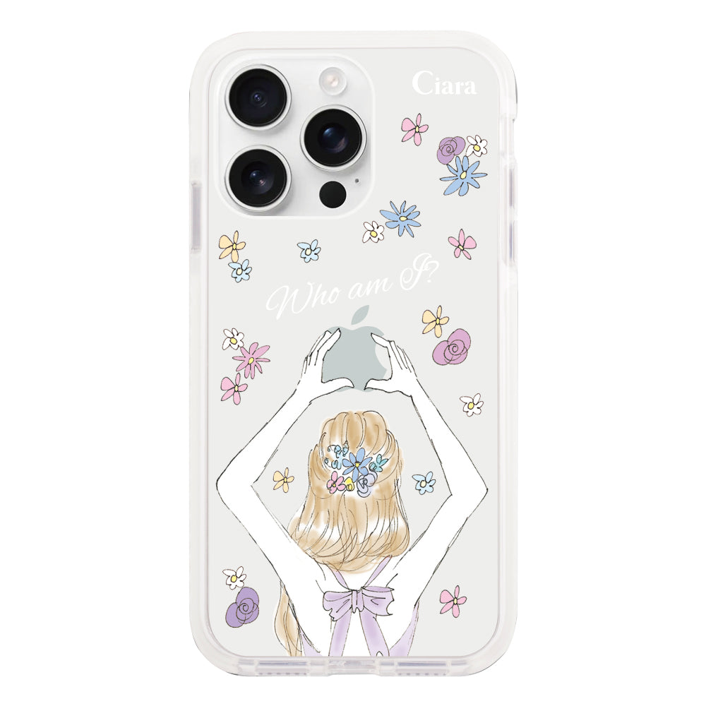 iPhone16ProMax クッションバンパー 耐衝撃クリアケース バックショット パープル