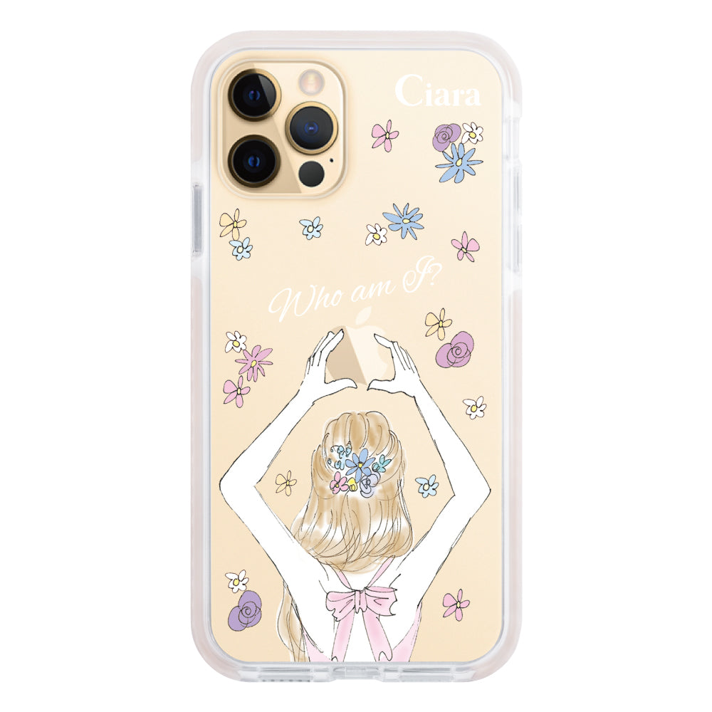 iPhone11Pro クッションバンパー 耐衝撃クリアケース バックショット ピンク
