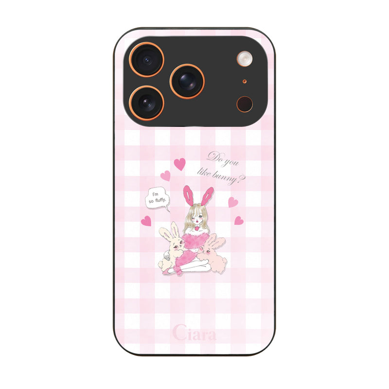 iPhoneケース ガラス 強化ガラスケース バニーアンドガール