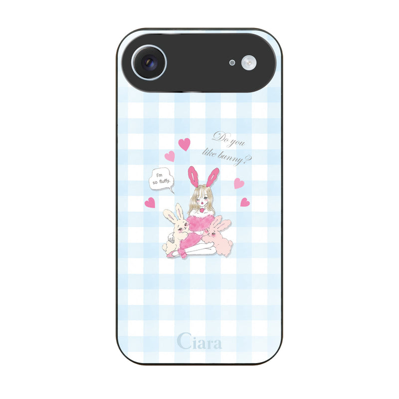 iPhoneケース ガラス 強化ガラスケース バニーアンドガール