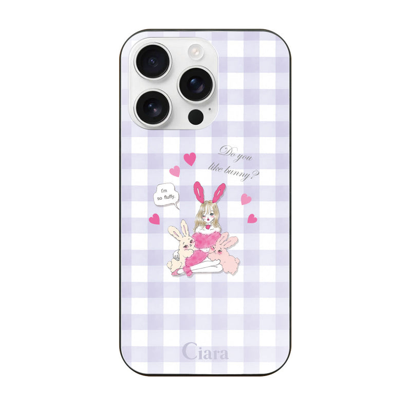 iPhoneケース ガラス 強化ガラスケース バニーアンドガール