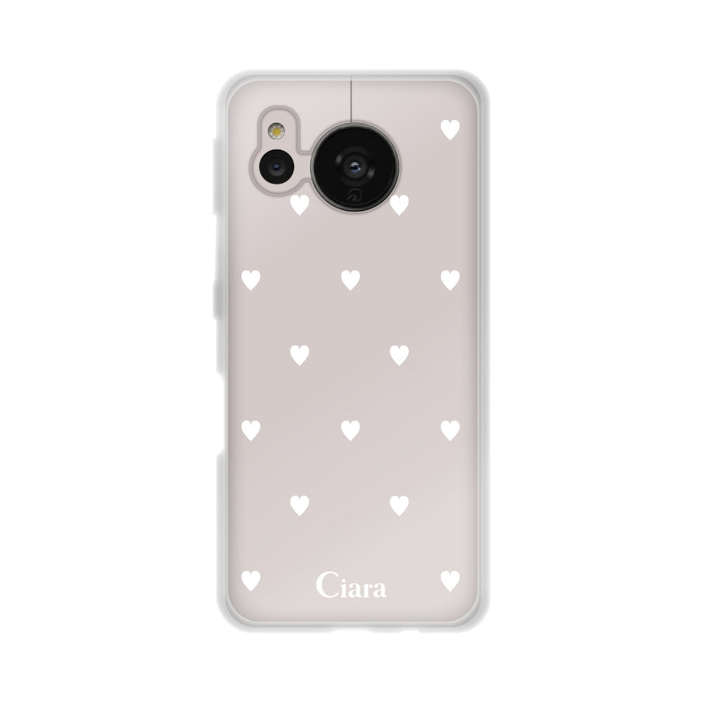 AQUOSSENSE7ケース クリアケース スウィートハート ホワイト