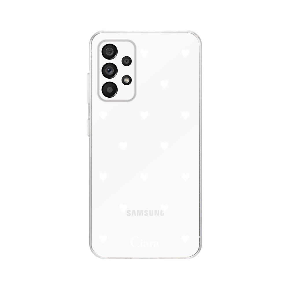GalaxyA53ケース クリアケース スウィートハート ホワイト