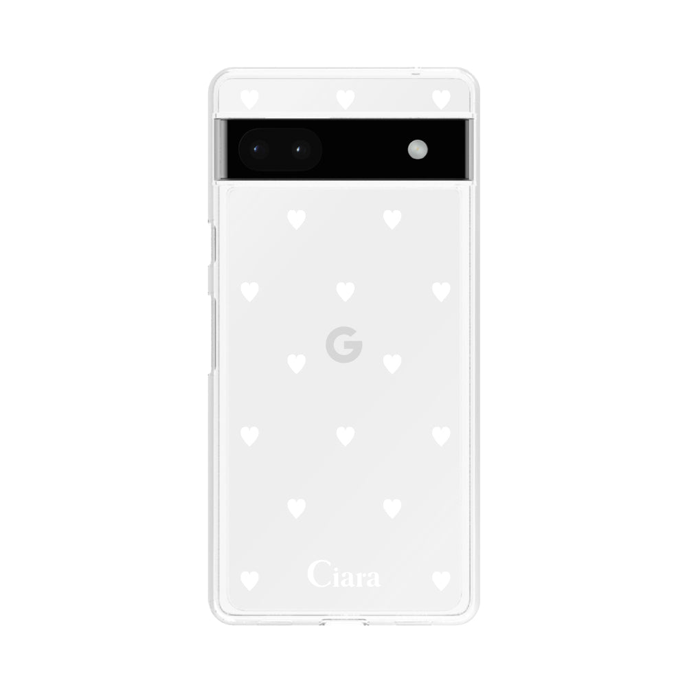 GooglePixel6aケース クリアケース スウィートハート ホワイト