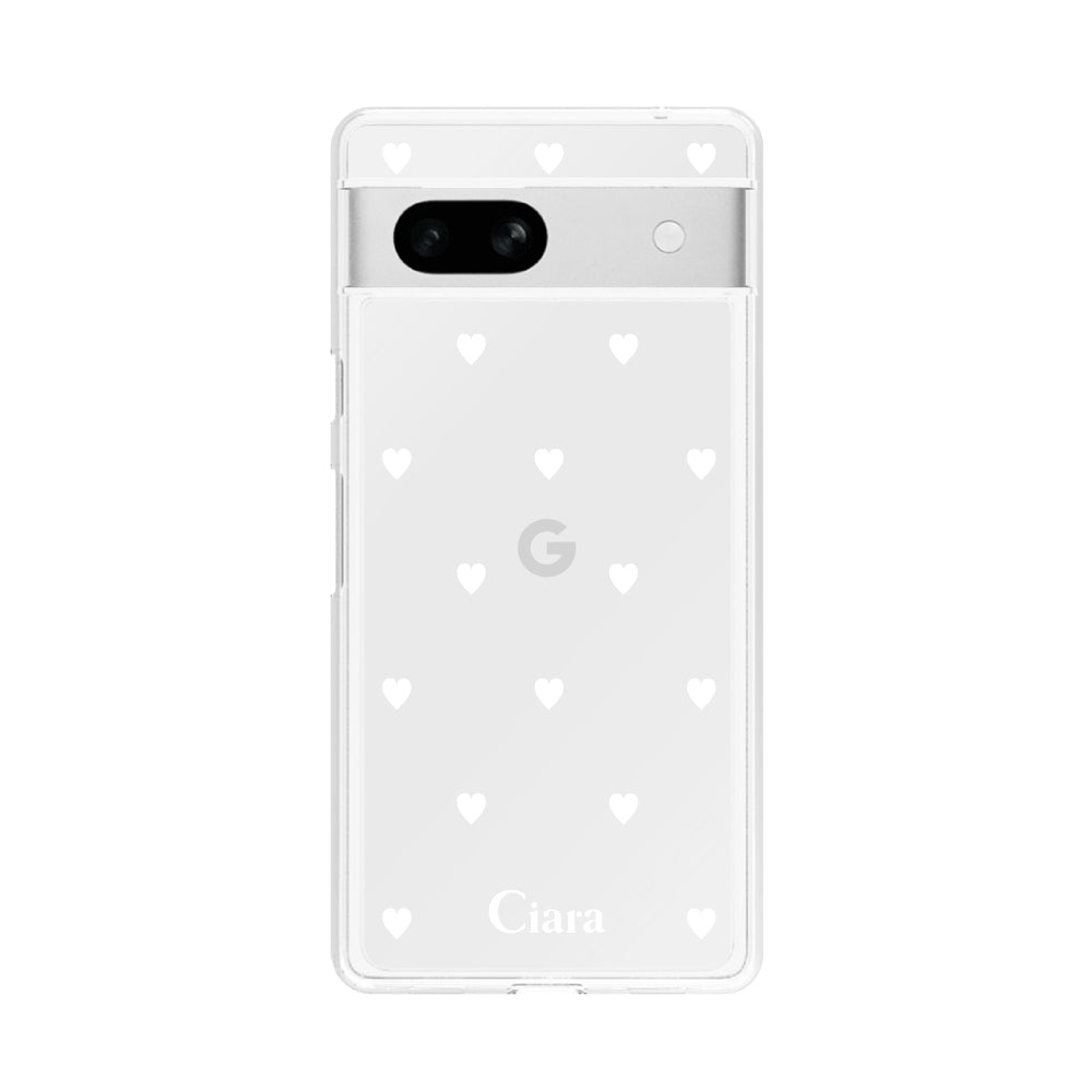 GooglePixel7aケース クリアケース スウィートハート ホワイト