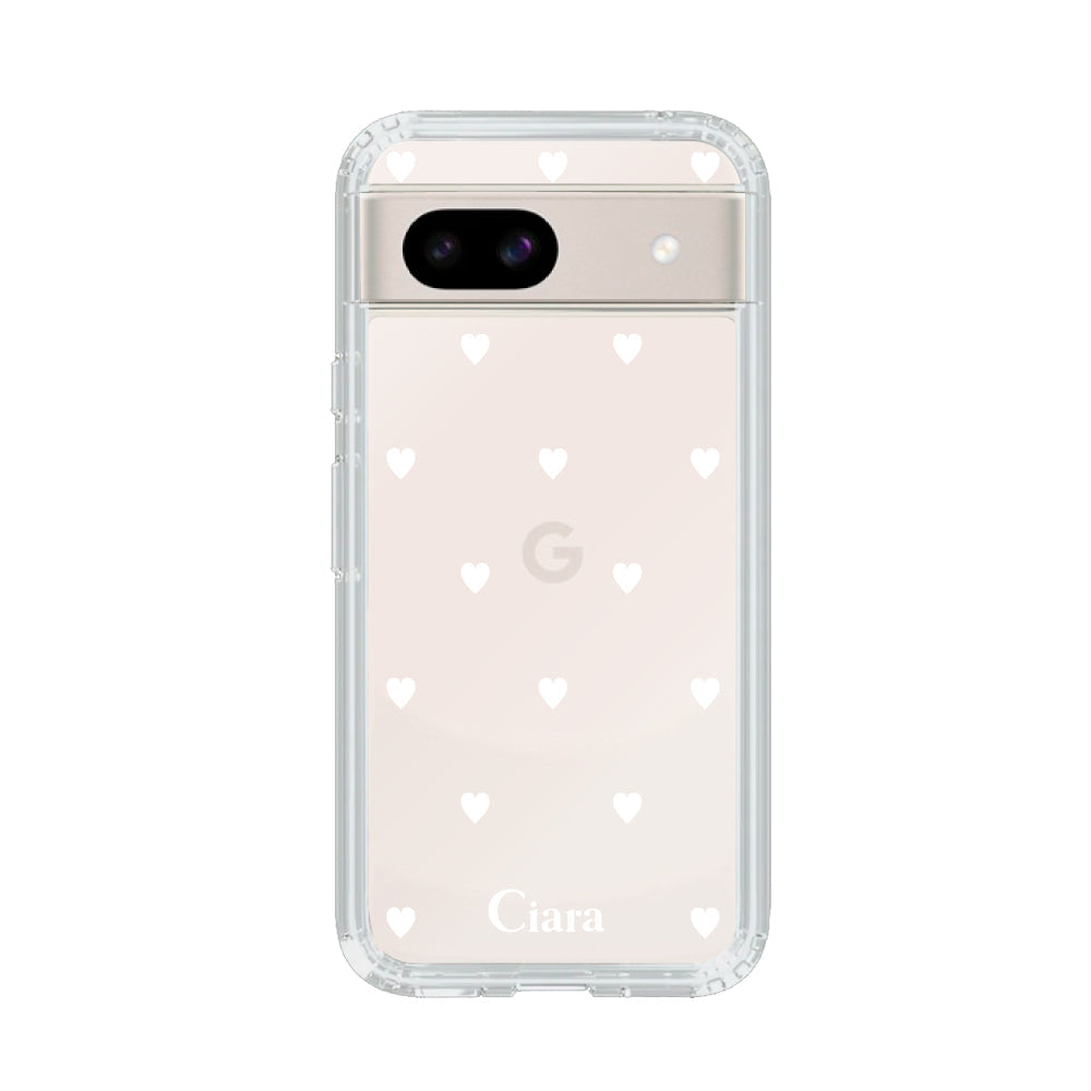 GooglePixel8aケース クリアケース スウィートハート ホワイト