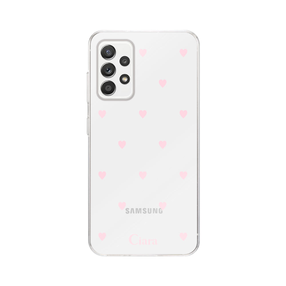 GalaxyA52ケース クリアケース スウィートハート ピンク