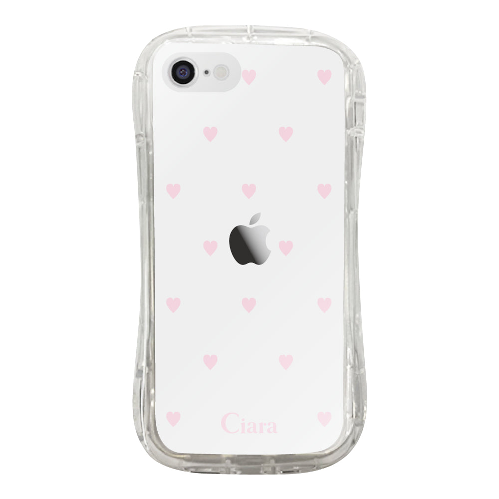 iPhone7/8/SE2/SE3 TPUグリップ クリアケース スウィートハート ピンク