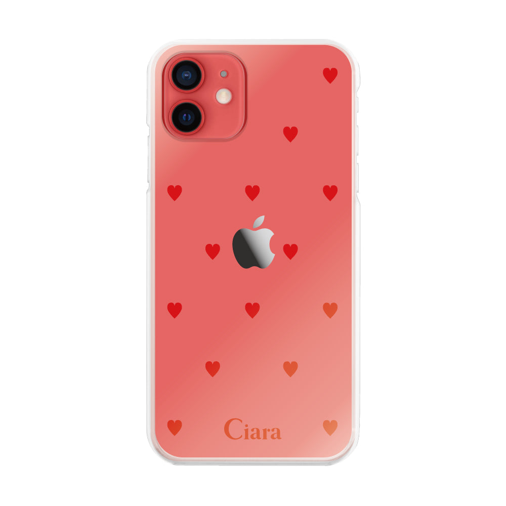 iPhone11ケース ハイブリッド クリアケース スウィートハート レッド