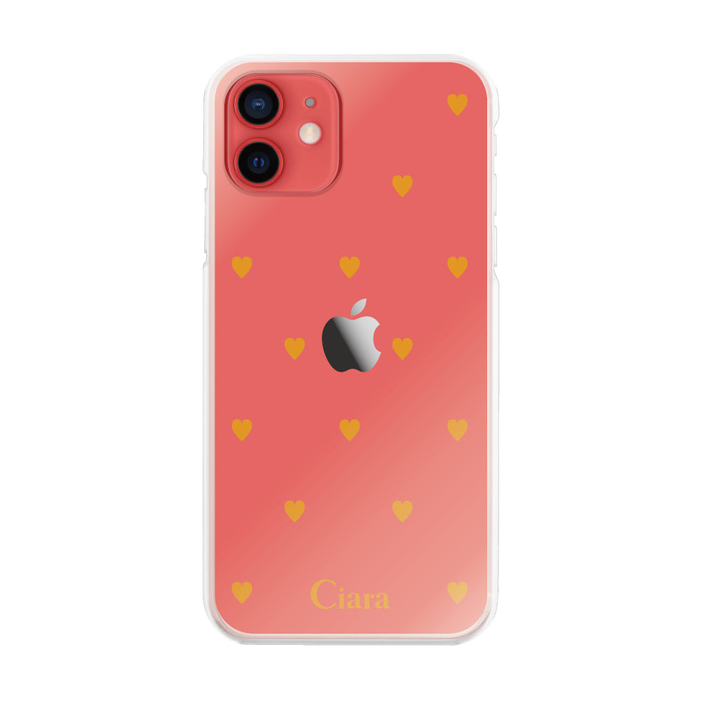 iPhone11ケース ハイブリッド クリアケース スウィートハート オレンジ