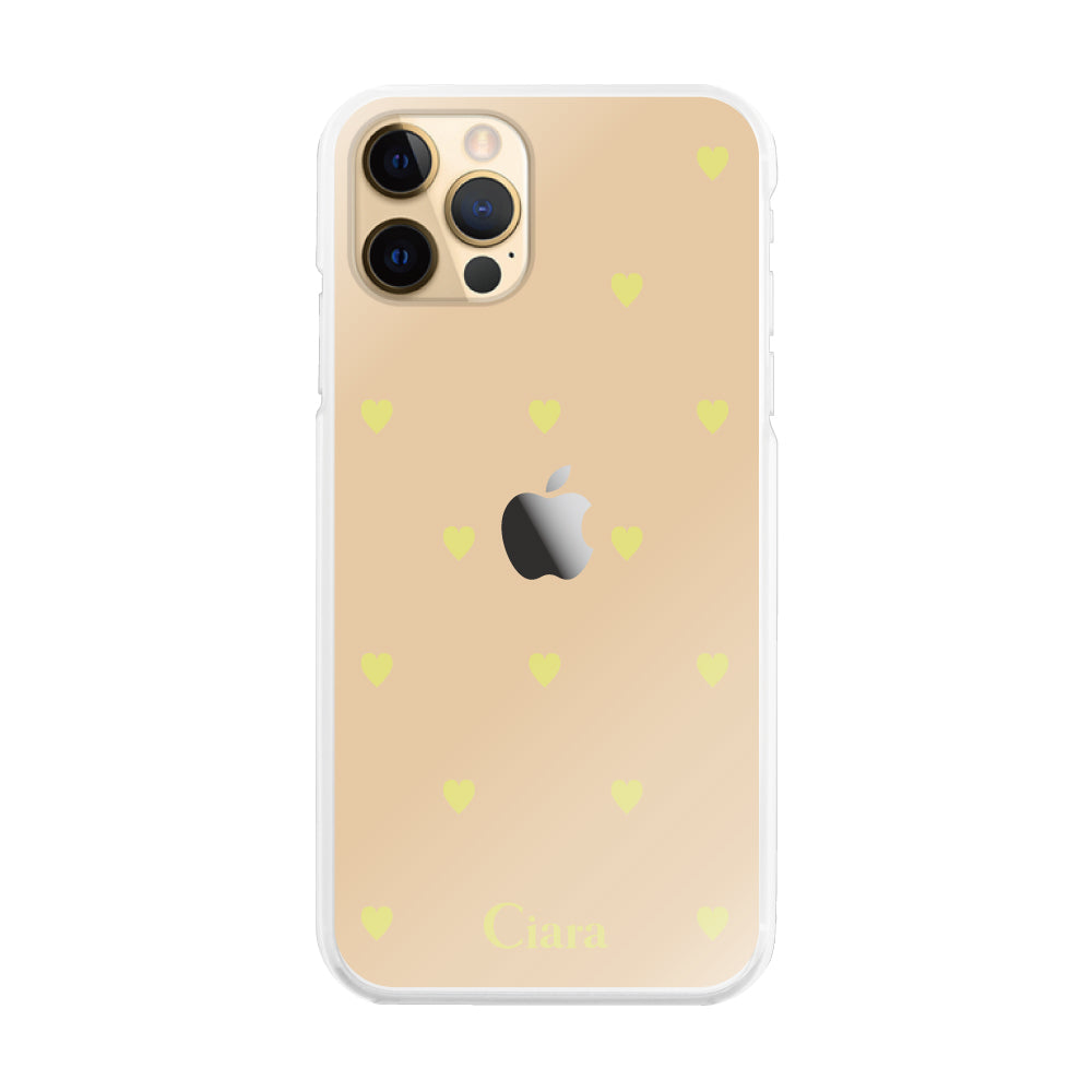iPhone11Proケース ハイブリッド クリアケース スウィートハート イエロー