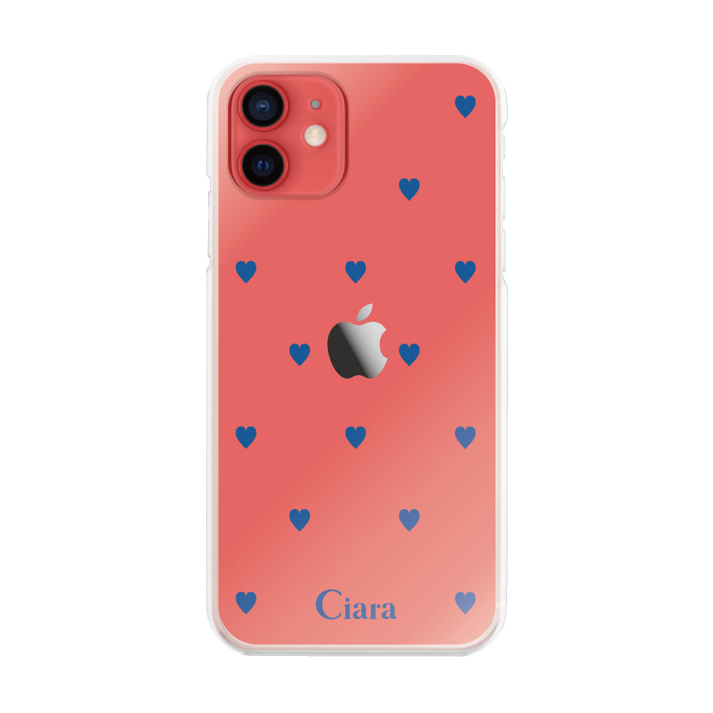 iPhone11ケース ハイブリッド クリアケース スウィートハート ブルー