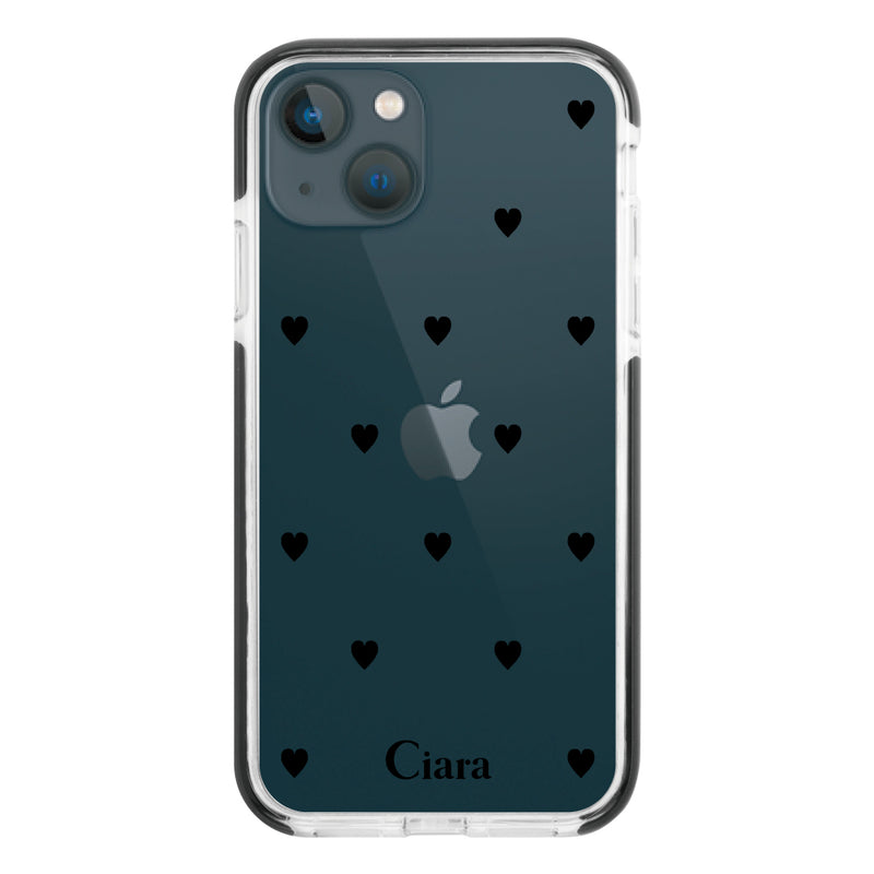 iPhoneケース クッションバンパー 耐衝撃クリアケース スウィートハート