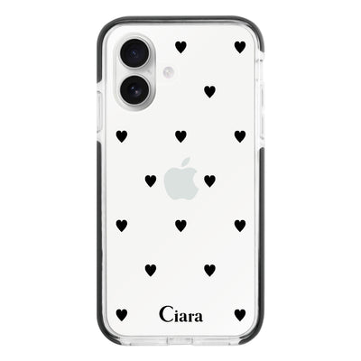 iPhoneケース クッションバンパー 耐衝撃クリアケース スウィートハート