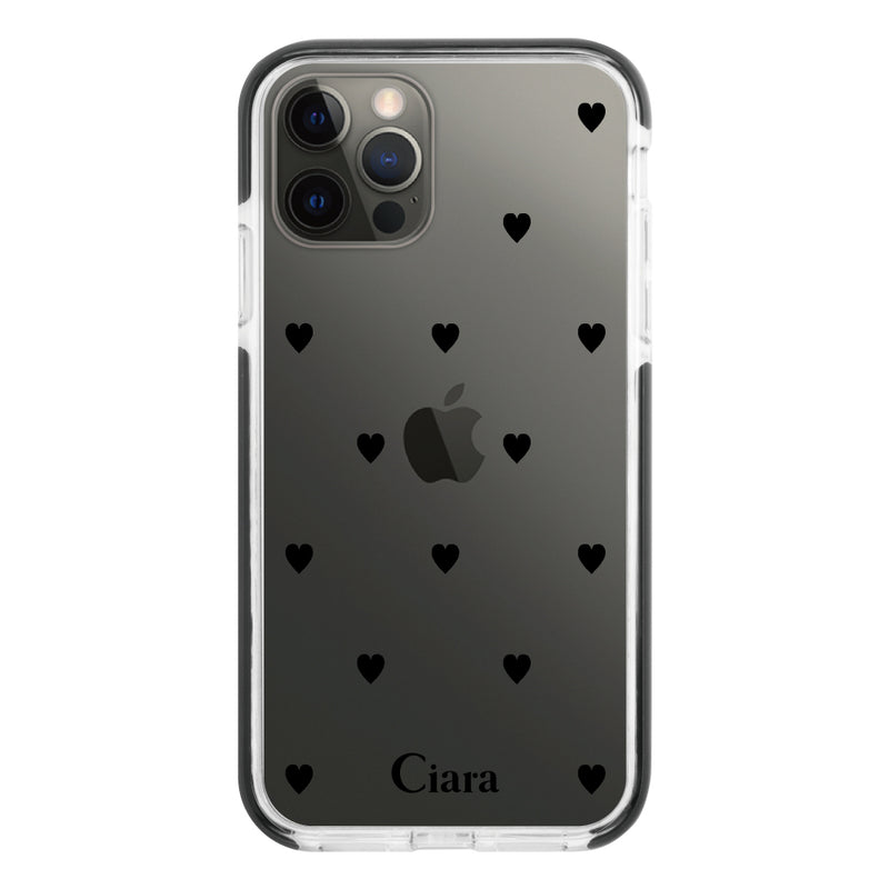 iPhoneケース クッションバンパー 耐衝撃クリアケース スウィートハート