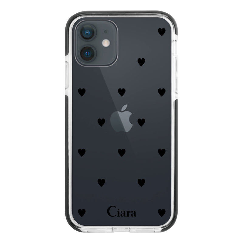 iPhoneケース クッションバンパー 耐衝撃クリアケース スウィートハート