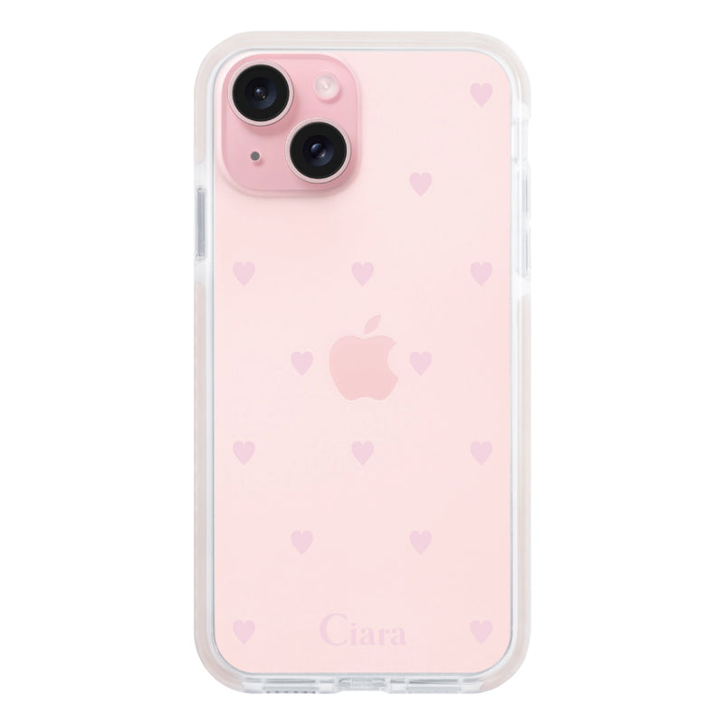 iPhoneケース クッションバンパー 耐衝撃クリアケース スウィートハート