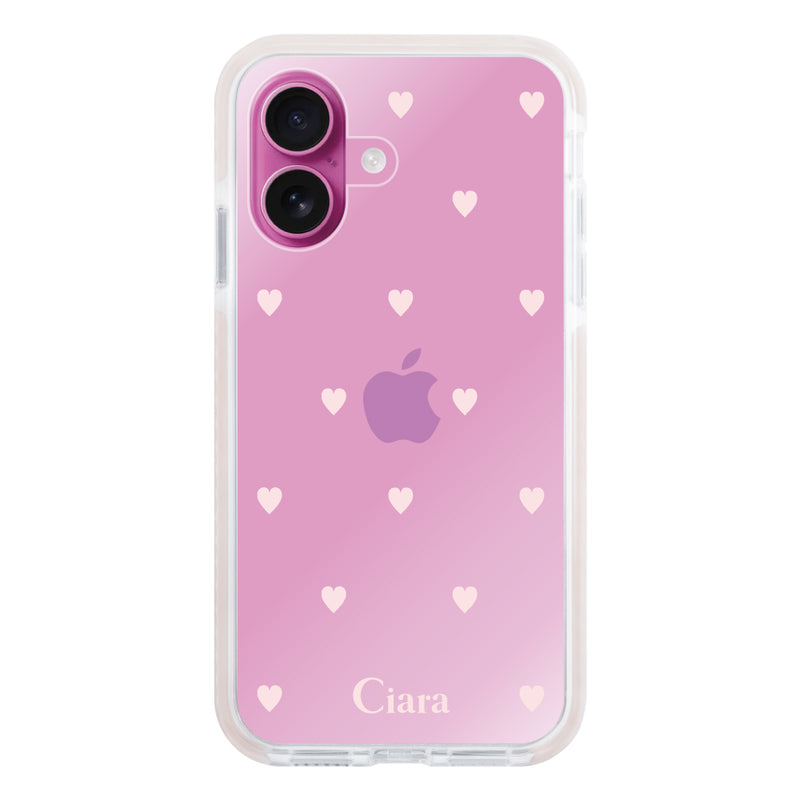 iPhoneケース クッションバンパー 耐衝撃クリアケース スウィートハート