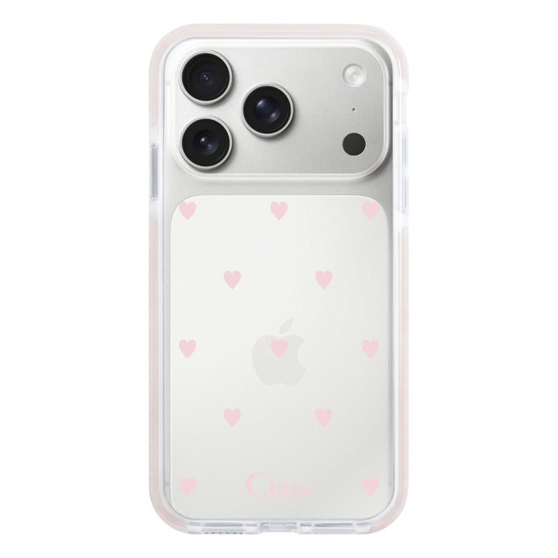 iPhoneケース クッションバンパー 耐衝撃クリアケース スウィートハート