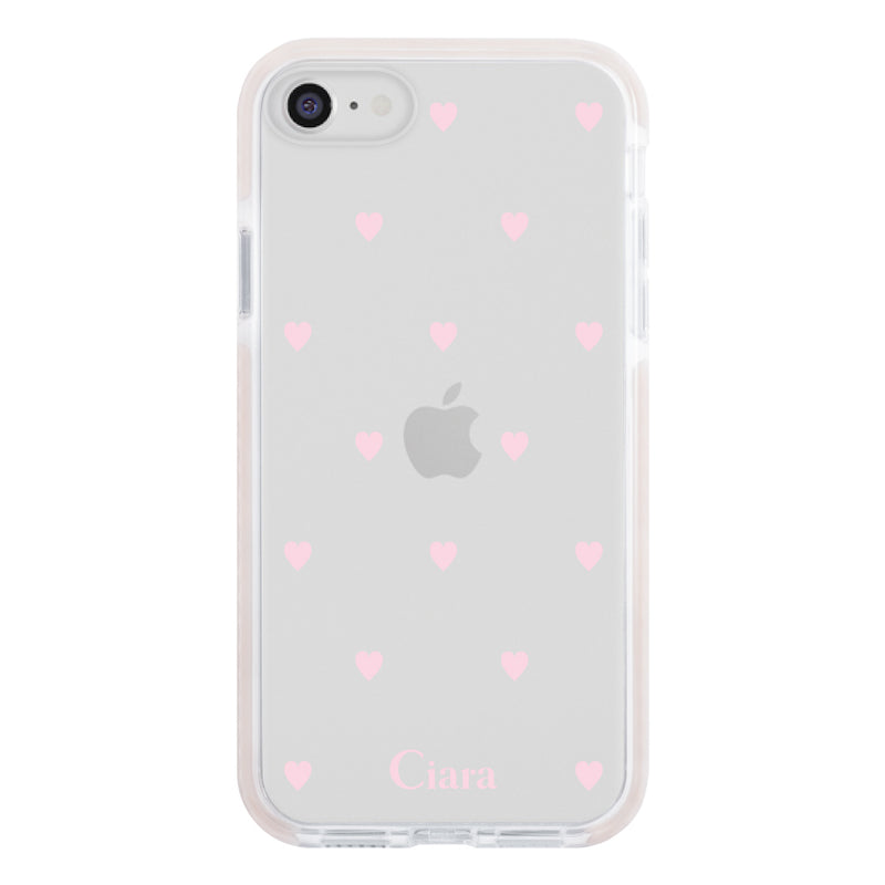iPhoneケース クッションバンパー 耐衝撃クリアケース スウィートハート